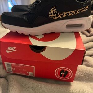 Nike Women's Air Max Black with Leopard Print Sneakers